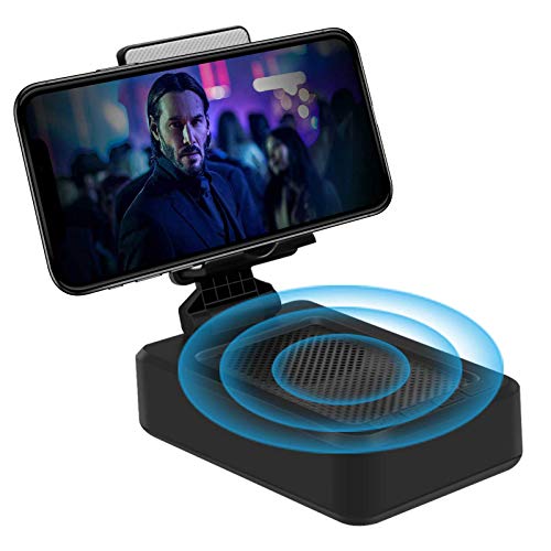 Bluetooth Speaker - Wireless Bluetooth Speaker with Phone Stand, HD Surround Sound Bluetooth Speaker with Adjustable Phone Holder for Desk, Suitable for Home and Outdoors