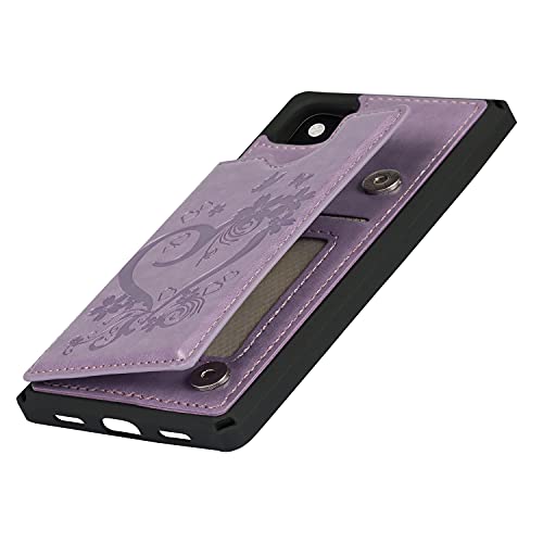 Jws-C Google Pixel 5 Case Wallet With Card Holder Slots Flip Case Pu Leather Embossed Mandala Flower Cover Case For Google Pixel 5, Purple #TOP5