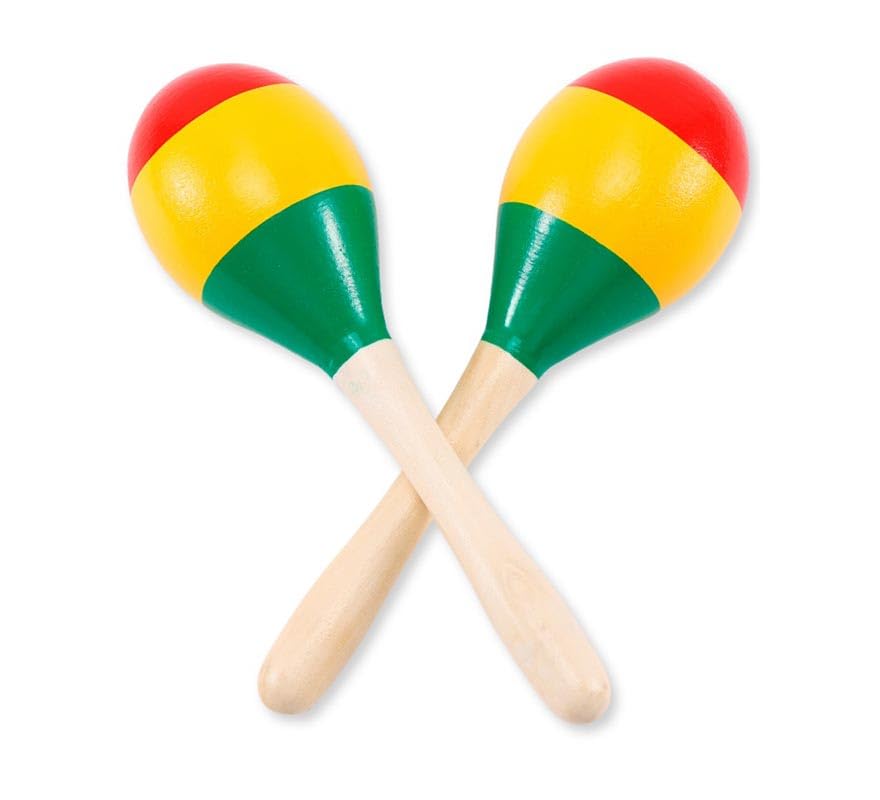 Partilandia | Maracas de madera Méjico de 20 cm (Talla Única)