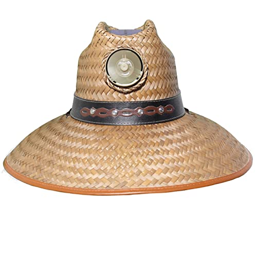 Kool Breeze Thurman with Band Solar Fan Hat Straw Sun Hat for Men XL