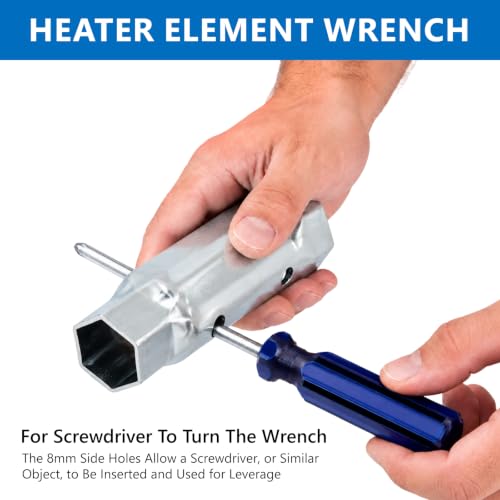 Image of RV Water Heater Element Wrench Socket, Hex Socket for Residential RV Camper | 1-1 /16 in x 1-1 /2 in x 6 in Dual Hex Wrench Removal Tool for Anode Rod, for Residential RV Camper Travel Trailer Motorhome