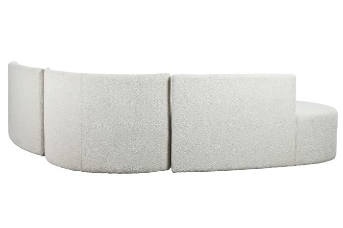 Sofa Modular Redondeado desenfundable de diseño Moderno de Multiples Posiciones Blanco 180X90X75 cm Mesa