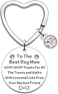 FMCC Dog Mothers Day Gift Keyring- Dog Mum Gifts for Women Funny Dog Birthday Christmas Presents Gifts for Dog Mum Lover Woof