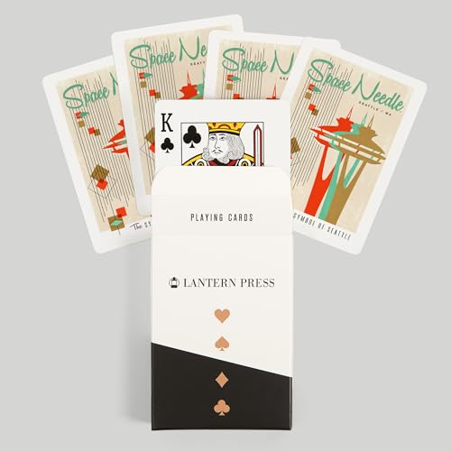 Baraja de poker con diseño The Space Needle, 52 cartas miniatura 6