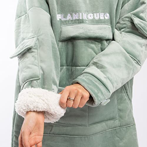 Flamingueo Blanket Hoodie, Oversized Hoodie Blanket, Hooded Blanket, Fluffy Blankets, Wearable Blanket, Fluffy Hoodie - Image 2