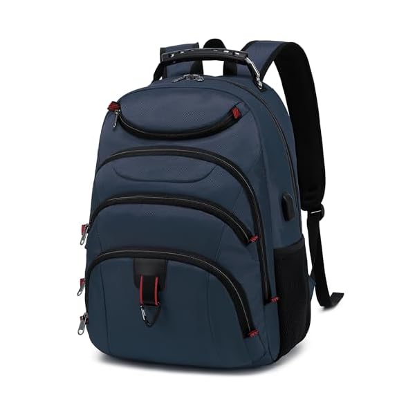 Boavan Laptop Backpack for men, 15.6 inch Laptop Bag with USB Port, Waterproof Travel Work Backpack Purse, Anti-Theft Teacher Nurse Doctor Casual Bookbags Office Business backpack，Classic Navy