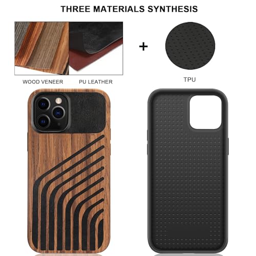 Coque iPhone 12 Pro Max ajustement précis carbone et bois véritable