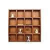 HJW Praktische Opbergrek 16 Grid Drijvende Plank Opbergdoos, Houten Muur Mount Display Rack voor Photo Frame Boek Plant Pot Toy Souvenirs 1Huiyang-01020, Bruin