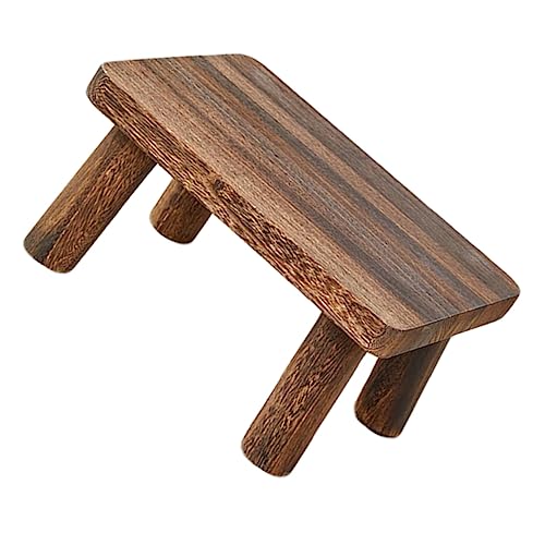 Taburete reposapiés rectangular pequeño de madera multiusos 2