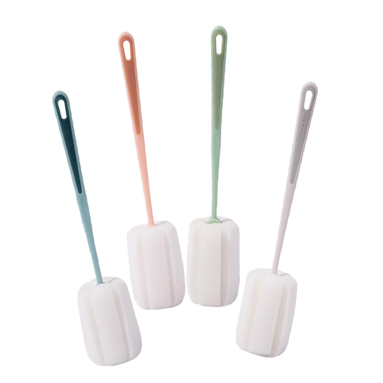 TOPBATHY 20 Pz Pennello con tazza in spugna a manico lungo scrub per la pulizia spazzola per pulire il bicchiere di vino Palmare spazzola per la pulizia spazzola per fessure