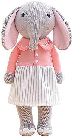 Me Too 13" Teapot Style Angela Stuffed Bunny Baby Plush Rabbit Doll Toy Birthday for Baby Kids (Pink Elephant)