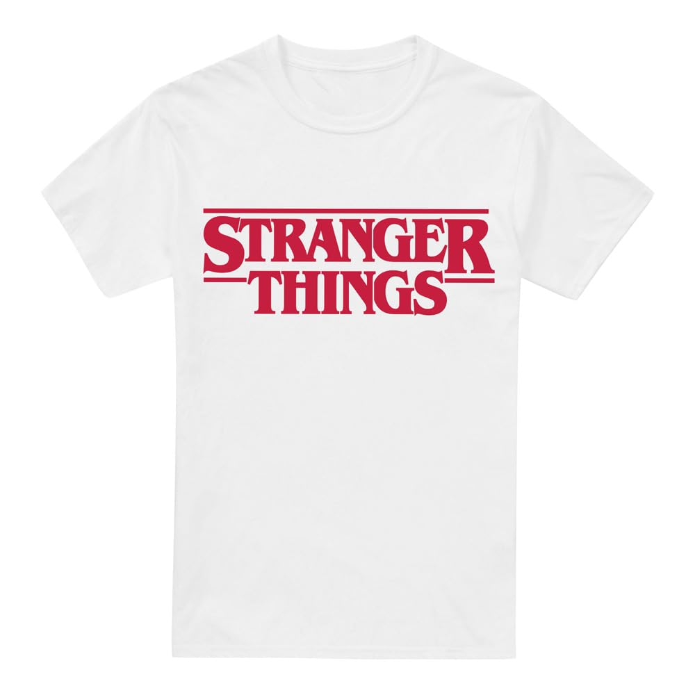 Stranger Things - Main Logo Unisex T Shirt, White, Medium