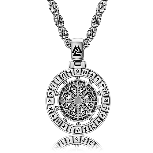 Collier viking pour homme argent 925 bijoux nordiques pendentif 30mm