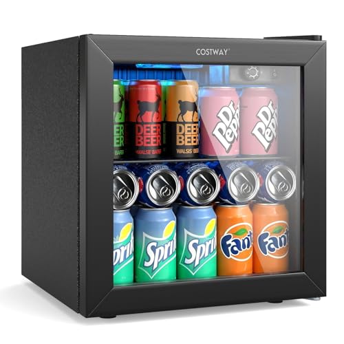 Costway Beverage Cooler 12 Bottles Tempered Glass Door
