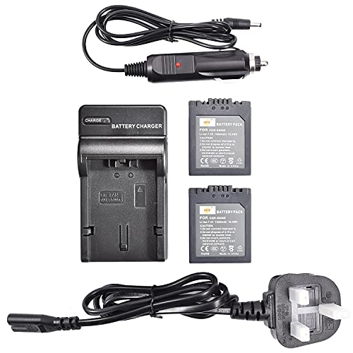 Image of DSTE 2pcs S006E Li-ion Battery + Charger DC62U Compatible for Panasonic CGR-S006, CGR-S006A1B, CGA-S006, DMW-BMA7 and Panasonic DMC-FZ28K, DMC-FZ28S, DMC-FZ30, DMC-FZ30EES, DMC-FZ30EG, DMC-FZ30EGK