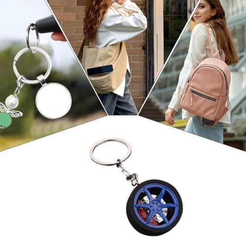 Llavero de rueda de coche antipérdida con agarre de goma para colgar tus llaves 4