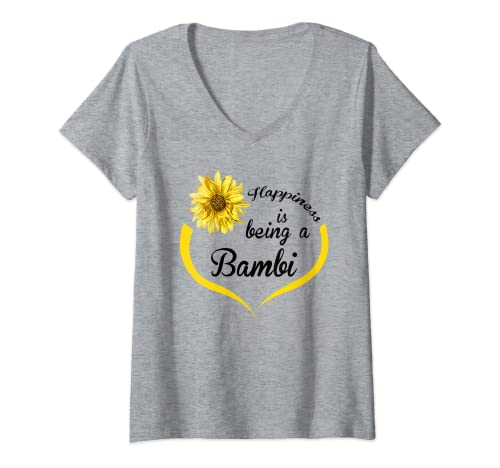 Mujer Regalo de Bambi: La felicidad es ser un Bambi Camiseta Cuello V
