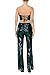 Forever 21 Women's Sequin High-Rise Wide-Leg Pants Dark Green Medium