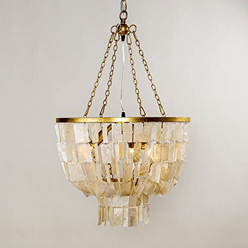 Lustre suspension coquillage fritillaria pour une déco luxe