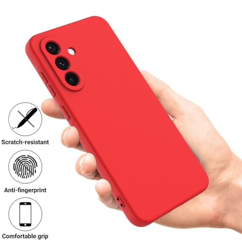 Image of Back Cover for Samsung Galaxy M56 5G / F56 5G | Full Camera Protection | Premium Liquid Silicon Case | Flexible Bumper Case for Samsung Galaxy M56 5G / F56 5G (Red)