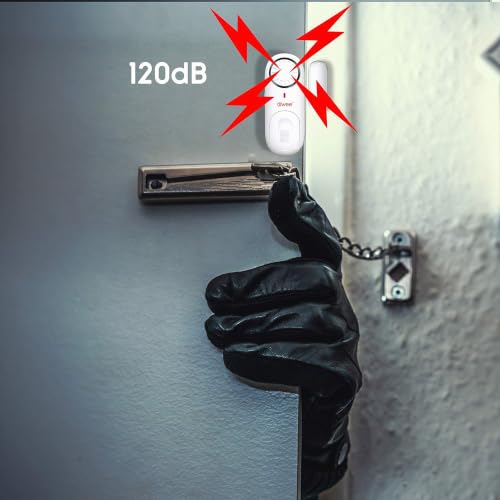 Miniatura 3 de Tiiwee Alarma Para Puerta Y Ventana Pack De 4 Sensores Con Sirena 120 Db, Seguridad Para El Hogar, Instalación Adhesiva, Pilas Incluidas, 3 Modos De Detección