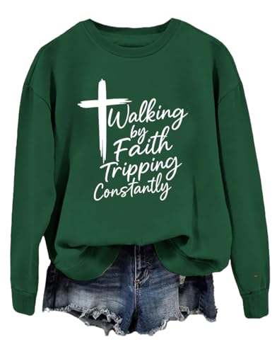 Walking by Faith Tripping Constantly Sweatshirts Walking by Faith Tripping Constantly long sleeve casual shirt