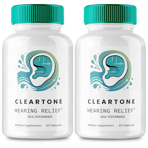 Cleartone Tinnitus Relief for Ringing Ears Capsules, Cleartone Ear Pills Supplement, Clear Tone Tinnitus Treatment, Calming Ear Ringing Relief - Maximum Strength, Cleartone Reviews (2 Pack)