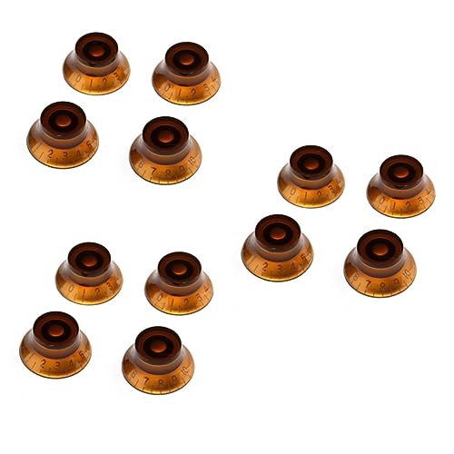 PartyKindom 3sets Guitar Control Knob Set Acrylic Bass Knobs Replacement Amp Effect Pedal 10 Grid Volume Scale 4pcs*3