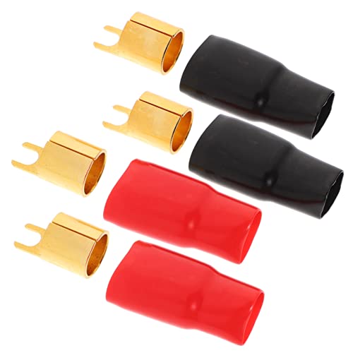 NAMOARLY 2 Pairs Spade Terminal Crimp Barrier Spades Crimp Connector Speaker Terminals Wire Connectors Automotive Crimp Terminals 0ga Terminal Crimpable Terminal Speaker Wire Connectors
