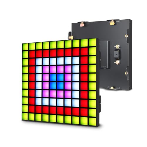 LED Stage Matrix Light, 200W RGB DMX Pixel Light, 10x10 Splicing Mega Matrix, Full Color Dot Matrix Display for Booth DJ Gig Bar Wedding Church Event Club Party Lighting
