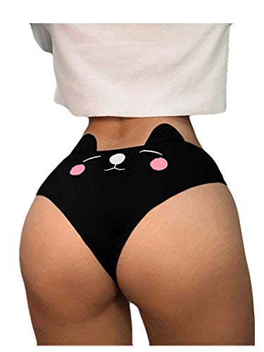 URIBAKY Oreilles De Chat Mignon Culotte Femme en Coton/Femmes DrôLe Lingerie G-String Slip sous-VêTements Culottes/T String Strings Culottes Cover