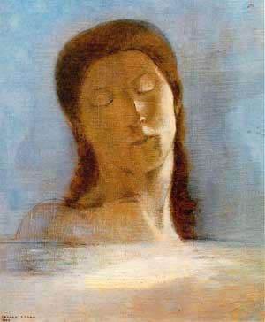 Reproduction Peinture à l'huile d'art Closed Eyes 1890 Odilon Redon finition premium