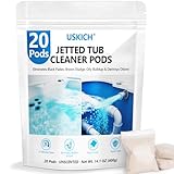 USKICH 20 Pods Jetted Tub Cleaner Bathtub- Jet Bathtub Cleaner,Jetted Tub Cleaning Solution Compatible with Spa Bath & Whirlpool,Septic Safe Bath Jet Scale and Residue Remover