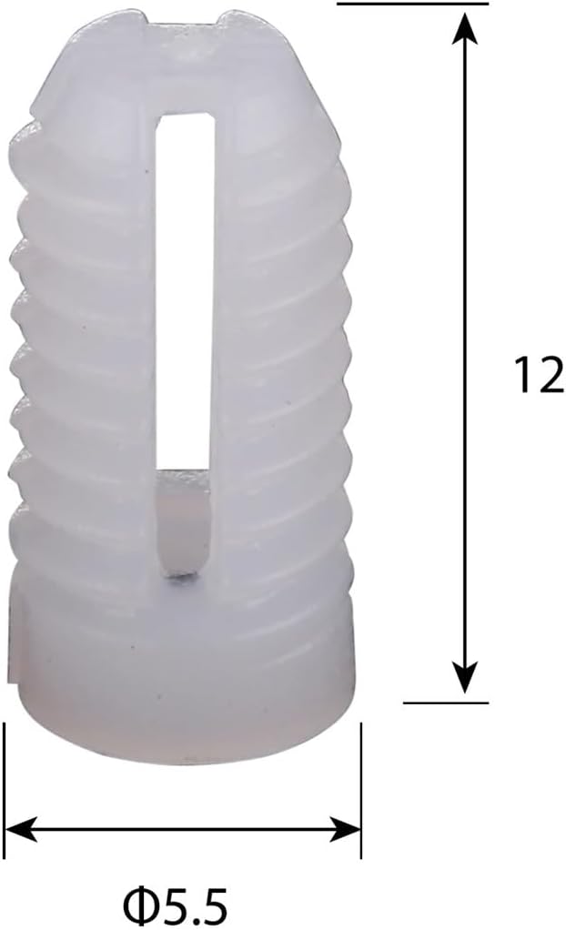 Hinge Expansion Plug 100pcs Pack White Plastic pre-Buried nut for Furniture Repair