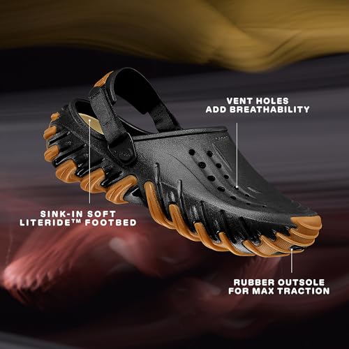 Crocs Sabots Echo RO Unisexes pour Adulte, Noir, 8 Women/6 Men
