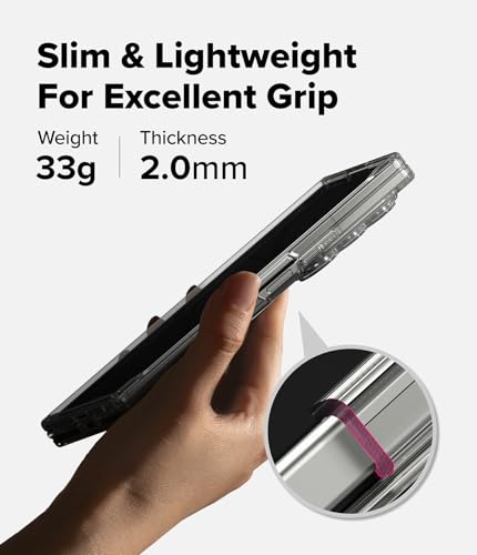 Image of Ringke Polycarbonate Fusion Design Compatible with Samsung Galaxy Z Fold 7 Case [Scratch Resistant] Slim Transparent Protective Back Cover with Shockproof Bumper- Dry Flowers