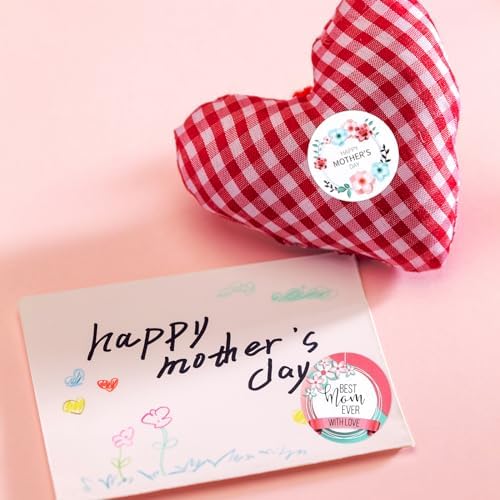 어머니의 날 스티커 500개, 2.5cm(1인치) 원형 해피 어머니의 날 태그 자체 접착 어머니의 날 라벨 꽃 봉투 씰 봉투 카드 선물 상자 장식용 — 사진 6