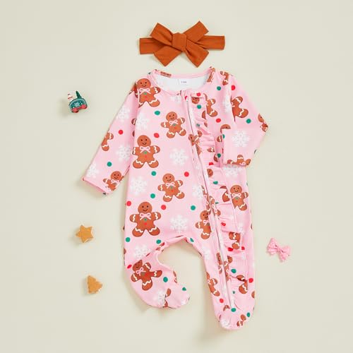 Image of Kuriozud Newborn Infant Unisex Baby Boy Girl Button Solid Romper Bodysuit One Piece Jumpsuit Outfits Clothes | Newborn Baby Girl Sleeper for Daily, Brithday, Halloween, Christmas, New Years, Valentines, St. Patrick's Day, Easter 0-9M