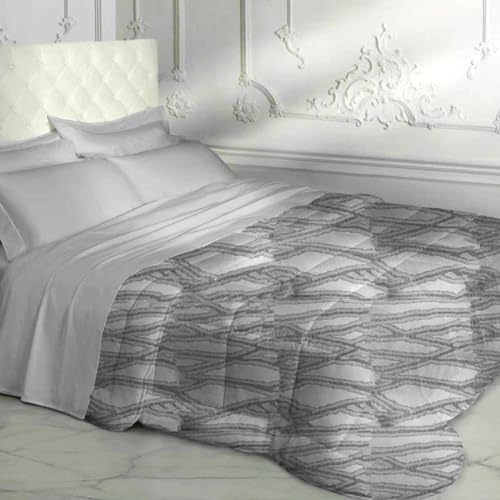Laura Biagiotti Trapunta Matrimoniale Invernale Molto Calda Jacquard, Piumone Letto Matrimoniale Moderno, Callisia Grigio