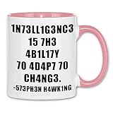 wowshirt Tasse Hawking Fähigkeitstest Ingenieur für Mathe-Lehrer Wissenschaftler IQ Genie Geek Gag, Farbe:White - Pink