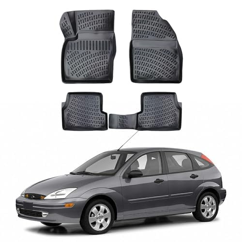 Floor Mats for Ford Focus 1 1998-2004 Front & Rear Car Mat Set, Black