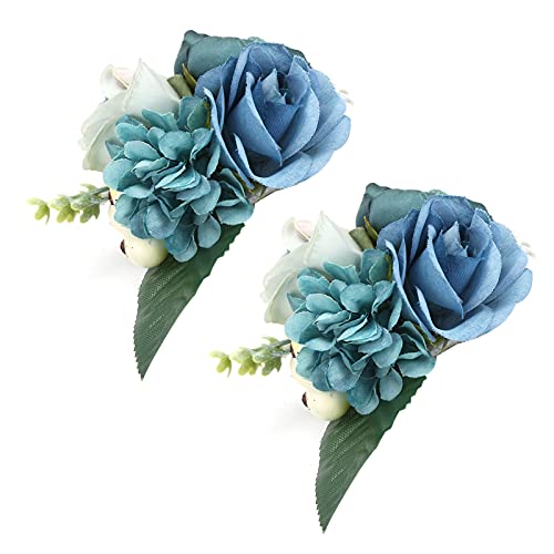 Sluffs Flor De Muñeca De Boda, 2 Piezas/Bolsa Flor De Muñeca De Dama De Honor Flor De Mano...