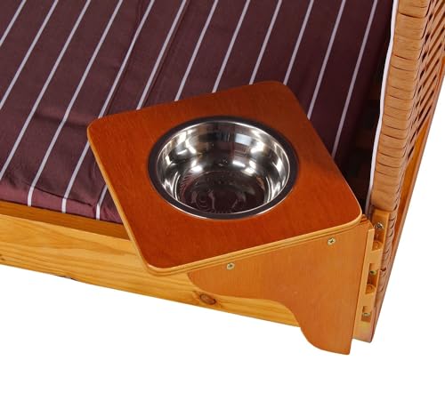 Hundestrandkorb - gestreift/rot - PE beige - inkl. Schutzhülle