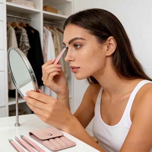 Pinzas para cejas y vello encarnado con punta de corte oblicuo que evita deslizamientos 3