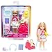 Barbie Chelsea Small Doll & 6 Accessories, Travel Set with Puppy, Pet Carrier & Backpack that Opens & Closes, Blonde Hair