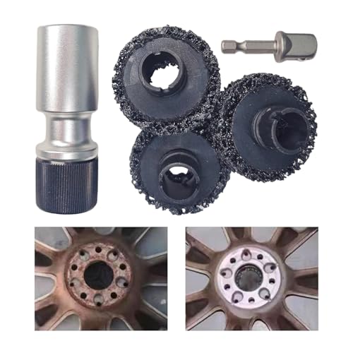 Hitburu Pulitore Mozzetti Ruota, Rimozione Ruggine Cerchioni, Strumento di Precisione per Rimuovere Ruggine da Testa Asse Ruota per Auto, Veicoli