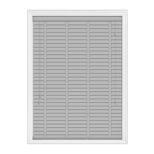 Home In Style 4U Persianas venecianas de madera sintética para ventana, fácil ajuste, seguras para niños, cortables, listones de 50 mm, con riel de aluminio, gris, 105 cm de ancho x 150 cm de largo