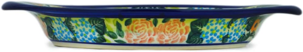 Polmedia Polish Pottery Tray UNIKAT - Garden Heaven Pattern Handmade in Boleslawiec Poland by Ceramika Bona + Certificate of Authenticity
