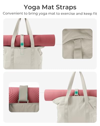 Image of BAGSMART Tote Bag for Women, Tote Bag with Zipper Work Tote with Compartments Nurse Shoulder Hanbag for Travel, Gym