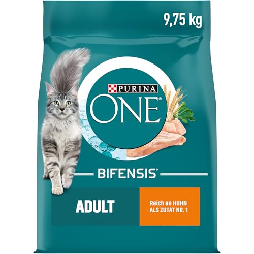 PURINA ONE Bifensis - Pienso para Gatos Adultos con Pollo y Cereales integrales, Saco de 9,75 kg
